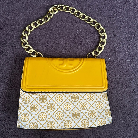 Tory Burch Bags Yellow Monogram Tory Burch Purse Poshmark
